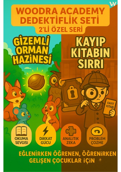 Academy Dedektiflik Seti – 2’li Özel Seri (Sihirli Ceviz + Kayıp Kitabın Sırrı) 🕵️‍♀️