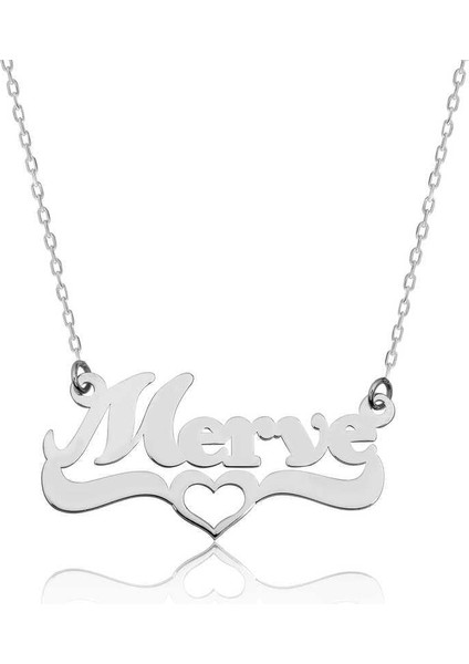 Hk Gümüş Kadın Kolye Kişiye Özel Kalpli İsim |Gümüş Takı Hediyelik Ürünler