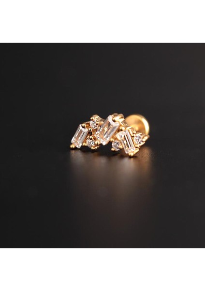 316 L Cerrahi Çelik Kübik Piercing Zirkon Kıkırdak Tragus Helix Piercing