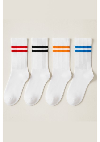 4'lü Paket Şeritli Soket Çorap Desenli fiyatları