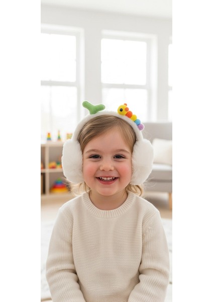 Tırtıl Desenli Peluş Kulaklık