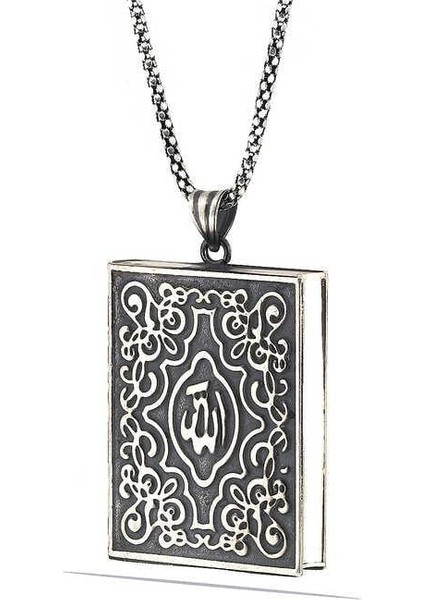 Hk Gümüş Erkek Kolye İçi Açılabilen Allah Yazılı Muskalık |Gümüş Takı Hediyelik Ürünler