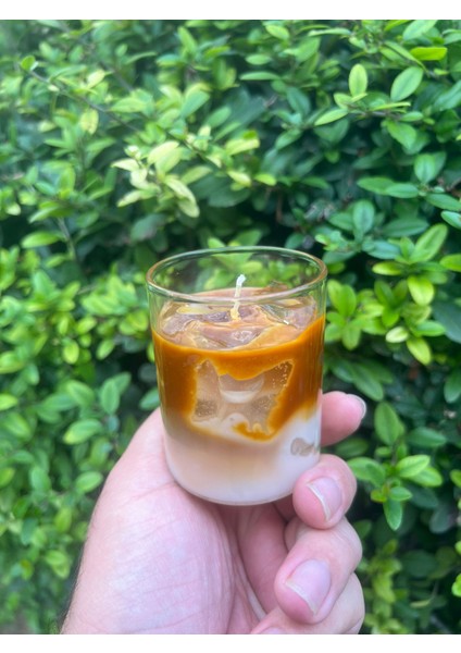 Buzlu Kahve Tasarımlı Dekoratif Mum Jel Parafin Kokulu Mum