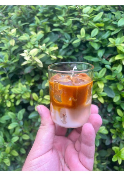 Buzlu Kahve Tasarımlı Dekoratif Mum Jel Parafin Kokulu Mum fırsatları