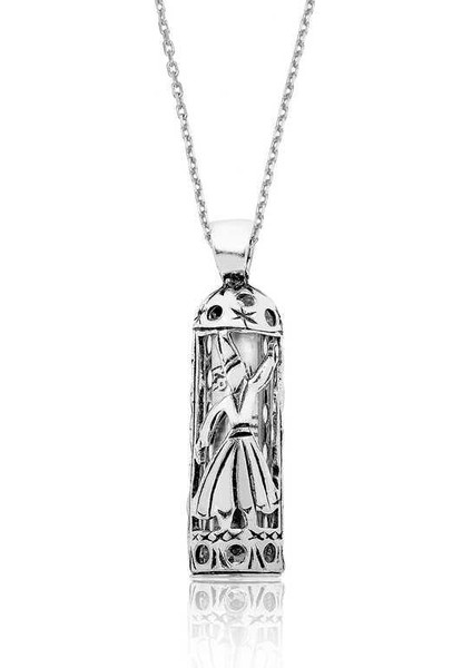 Gümüş Semazen Cevşen Dualı Kolye