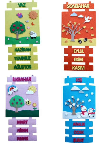 Keçe Kare Mevsimler Panosu, Kare Mevsim Şeridi, Kare Mevsim Köşesi, Kare Mevsimler fiyatları