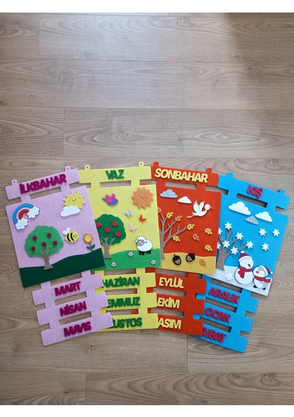 Keçe Kare Mevsimler Panosu, Kare Mevsim Şeridi, Kare Mevsim Köşesi, Kare Mevsimler modelleri