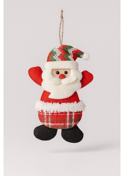 1 Adet Peluş Karakterlerle Eğlenceli Yeniyıl Dekoru Noel Figürleri Yılbaşı Ağaç Süsleri 17 cm x 11CM