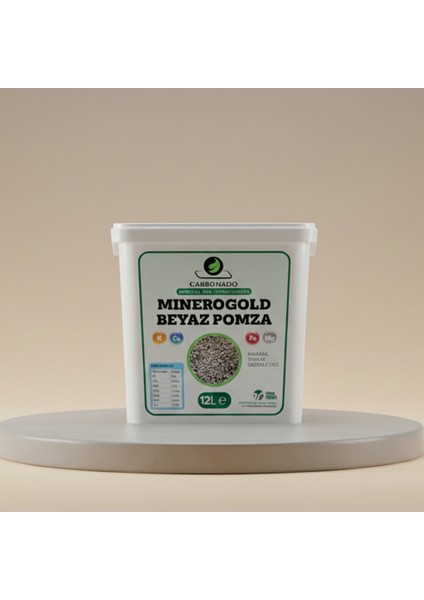 Minerogold Beyaz Pomza 12L | Yüksek Hacimli Organik Toprak Düzenleyici