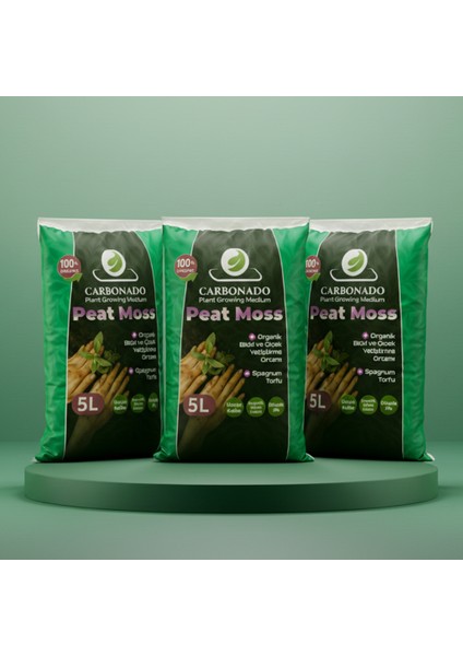 Peat Moss 5l X3 | Organik Torf Toprak | Saksı ve Fide Için | Süper Avantaj Paket