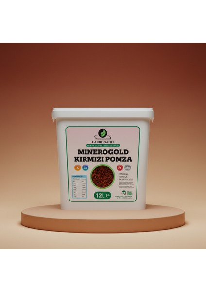 Minerogold Kırmızı Pomza 12L | Organik Toprak Düzenleyici | Tarımda Güçlü Destek