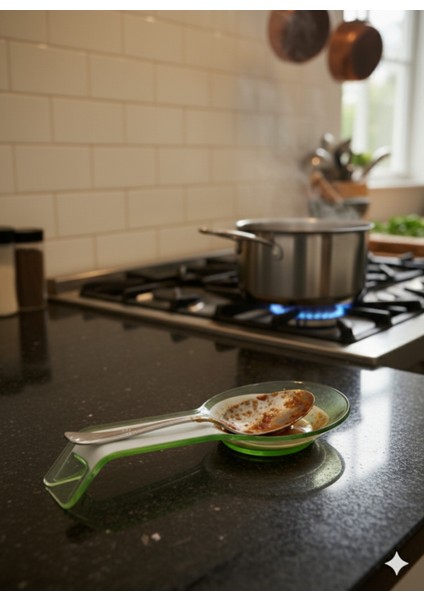 Tezgah Üstü Kirli Kaşık Tutucu – Hijyenik Damlama Önleyici Stand