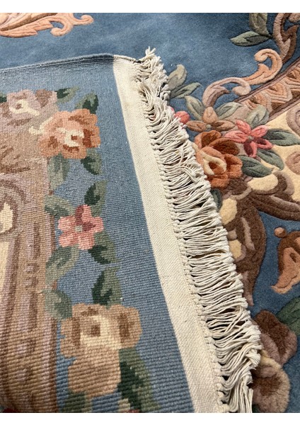 El Dokuma Kabartmalı Çin Halısı Birinci Sınıf Kalite Mavi Renk Ebat 310X210 modelleri