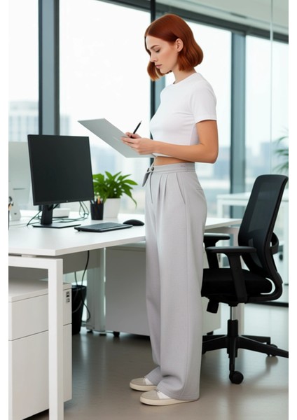 Kadın Için Kemerli Bol Kesim Dokuma Pantolon Fonksiyonel Dayanıklı Kaliteli Konforlu Rahat fiyatları