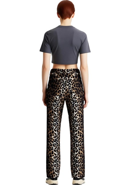 Kadın Animal Desenli Wide Leg Gabardin Pantolon Fonksiyonel Dayanıklı Kaliteli Konforlu Şık fiyatları