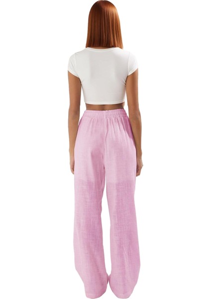 Kadın Geniş Paça Keten Dokulu Pantolon Fonksiyonel Dayanıklı Kaliteli Konforlu Estetik Şık fiyatları