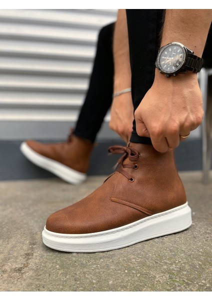 JY207 Oslo Bağcıklı Ortopedik Taban Cilt Erkek Spor Bot Cbt - Taba modelleri