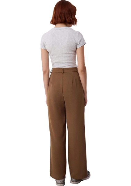 Kadın Wide Leg Dokuma Kumaş Palazzo Pantolon Fonksiyonel Dayanıklı Kaliteli Konforlu Rahat fiyatları