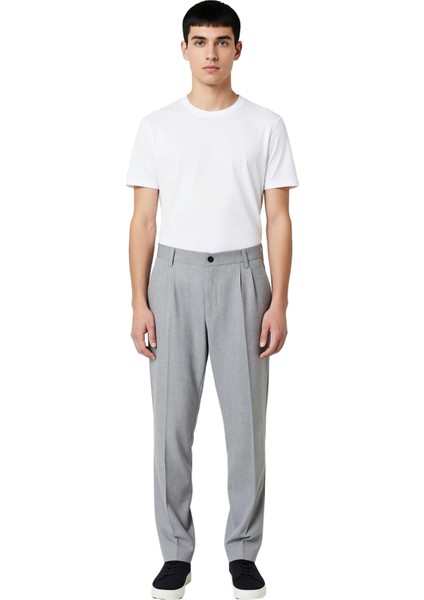 Klasik Baggy Fit Pileli Erkek Kumaş Pantolon Antrasit Fonksiyonel Dayanıklı Kaliteli Rahat