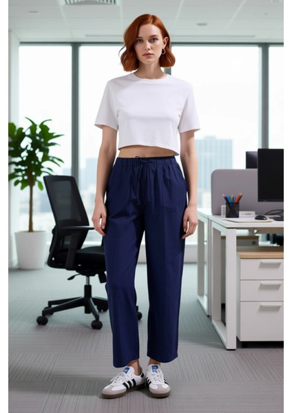 Kadın Beli Lastikli Şalvar Kesim Pantolon Fonksiyonel Dayanıklı Kaliteli Konforlu Estetik Şık modelleri