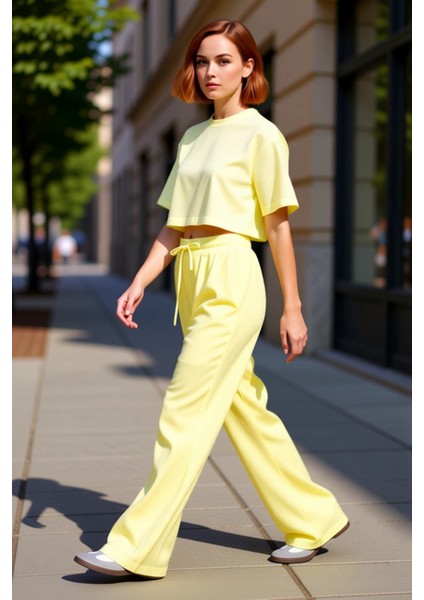 Kadın Geniş Paça Keten Dokulu Pantolon Fonksiyonel Dayanıklı Kaliteli Konforlu Estetik Şık indirimleri