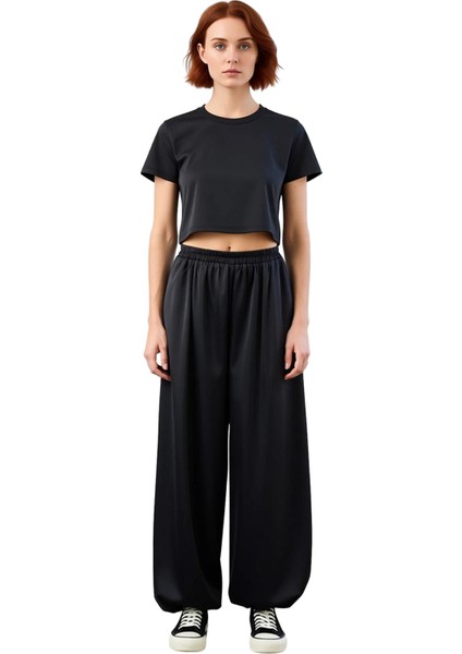 Kadın Saten Geniş Paça Pantolon Fonksiyonel Dayanıklı Kaliteli Konforlu Estetik Premium Şık