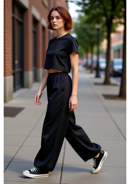 Kadın Saten Geniş Paça Pantolon Fonksiyonel Dayanıklı Kaliteli Konforlu Estetik Premium Şık indirimleri