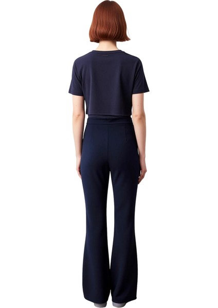 Kadın Flare Yüksek Bel Dokuma Pantolon Fonksiyonel Dayanıklı Kaliteli Konforlu Estetik Şık fiyatları