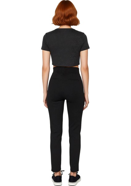 Kadın Yüksek Bel Lastikli Dar Paça Örme Pantolon Fonksiyonel Dayanıklı Kaliteli Konforlu Şık fiyatları