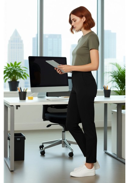 Kadın Yüksek Bel Lastikli Dar Paça Örme Pantolon Fonksiyonel Dayanıklı Kaliteli Konforlu Şık modelleri