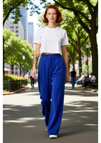 Kadın Haki Wide Leg Pilili Dokuma Kumaş Pantolon Fonksiyonel Dayanıklı Kaliteli Konforlu Şık fırsatları