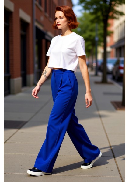 Kadın Haki Wide Leg Pilili Dokuma Kumaş Pantolon Fonksiyonel Dayanıklı Kaliteli Konforlu Şık indirimleri