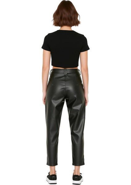 Kadin Duz Desenli Suni Deri Pantolon Fonksiyonel Dayanıklı Kaliteli Konforlu Estetik Rahat fiyatları