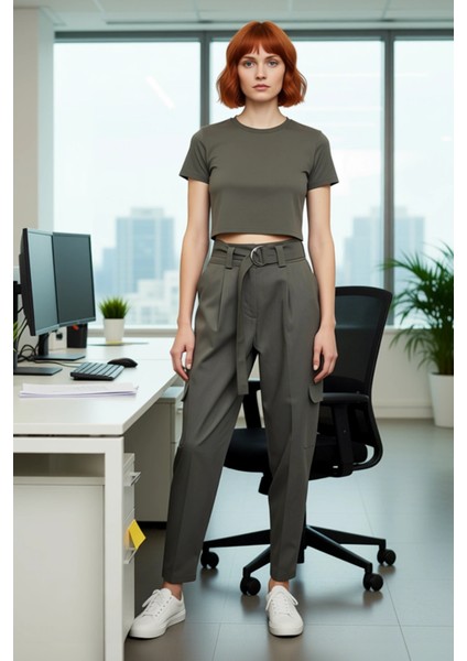 Kadın Yüksek Bel Kargo Jogger Pantolon Fonksiyonel Dayanıklı Kaliteli Konforlu Estetik Şık fiyatları