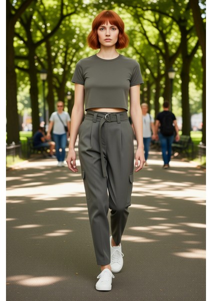 Kadın Yüksek Bel Kargo Jogger Pantolon Fonksiyonel Dayanıklı Kaliteli Konforlu Estetik Şık modelleri