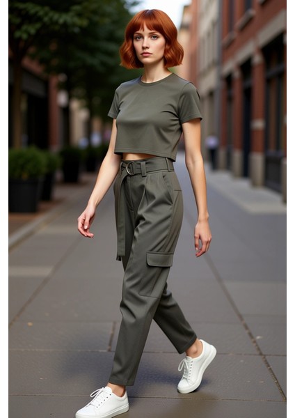 Kadın Yüksek Bel Kargo Jogger Pantolon Fonksiyonel Dayanıklı Kaliteli Konforlu Estetik Şık fırsatları
