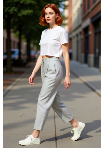 Kadın Yüksek Bel Düz Dokuma Poliviskon Pantolon Fonksiyonel Dayanıklı Kaliteli Konforlu Şık indirimleri