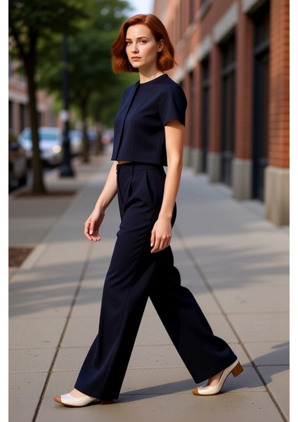 Kadın Haki Wide Leg Pilili Dokuma Kumaş Pantolon Fonksiyonel Dayanıklı Kaliteli Konforlu Şık indirimleri