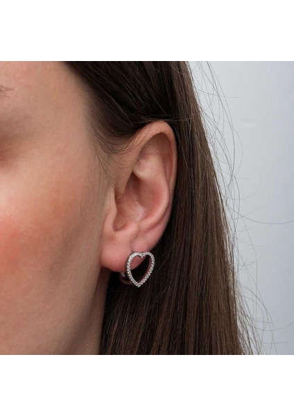 Hk Gümüş Kadın Küpe Kalpli |Gümüş Takı Hediyelik Ürünler modelleri