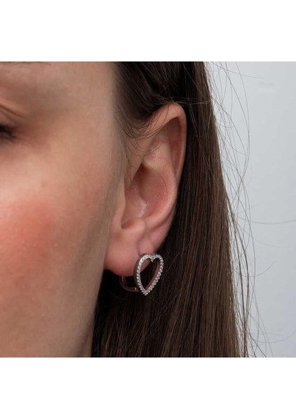 Hk Gümüş Kadın Küpe Kalpli |Gümüş Takı Hediyelik Ürünler fırsatları