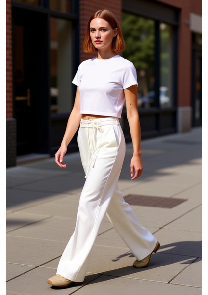 Kadın Düşük Bel Bağcıklı Wide Leg Pantolon Fonksiyonel Dayanıklı Kaliteli Konforlu Estetik indirimleri