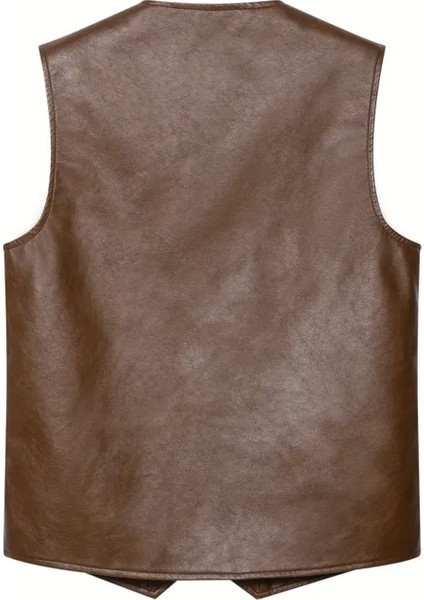 Pu Deri Yatay Torba Cepli Orta Kalın Yelek fiyatları