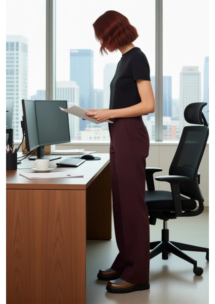 Kadın Mürdüm Ispanyol Paça Dokuma Pantolon Fonksiyonel Dayanıklı Kaliteli Konforlu Estetik modelleri