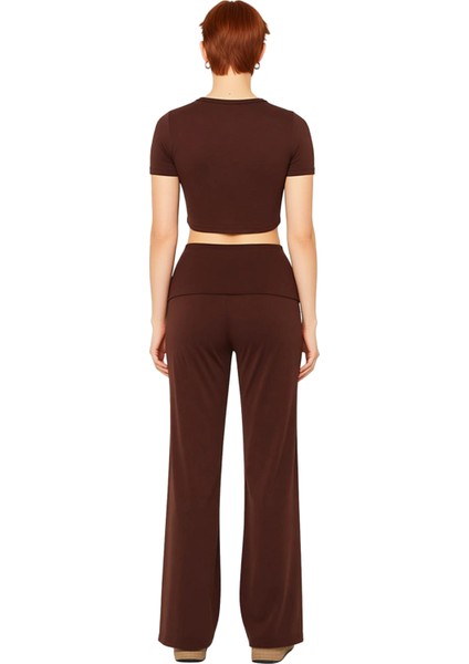 Genç Kız Melanj Beli Katlamalı Wideleg Pantolon Fonksiyonel Dayanıklı Kaliteli Konforlu Şık fiyatları