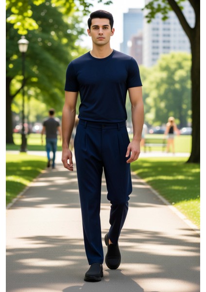 Klasik Baggy Fit Pileli Erkek Kumaş Pantolon Antrasit Fonksiyonel Dayanıklı Kaliteli Rahat fırsatları