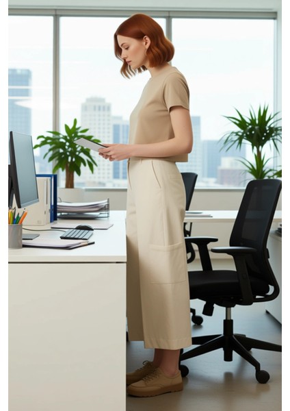 Wide Leg Dokuma Pantolon Yüksek Bel Kadın Fonksiyonel Dayanıklı Kaliteli Konforlu Estetik Şık modelleri