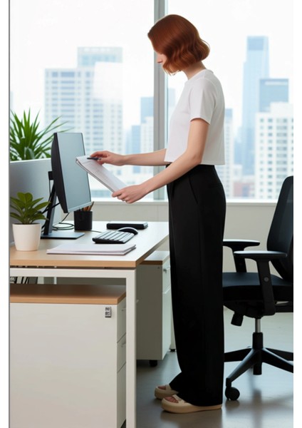 Kadın Wide Leg Dokuma Kumaş Pantolon Fonksiyonel Dayanıklı Kaliteli Konforlu Estetik Rahat modelleri