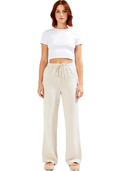 Kadın Keten Görünümlü Geniş Paça Pantolon Fonksiyonel Dayanıklı Kaliteli Konforlu Estetik Şık