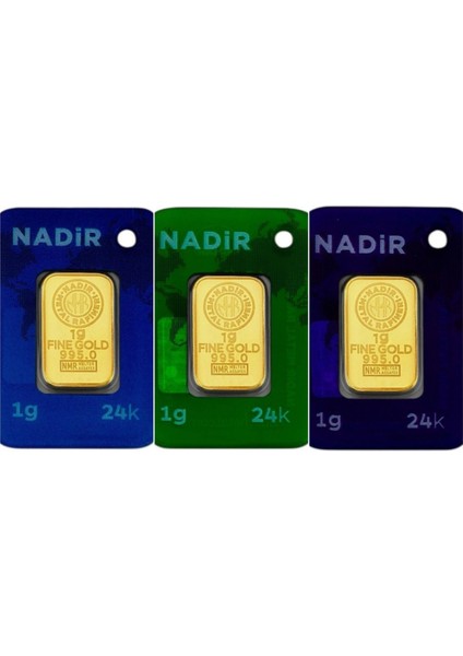 3 Adet 1 gr 24 Ayar Gram Altın