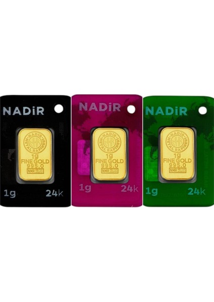 3 Adet 1 gr 24 Ayar Gram Altın modelleri